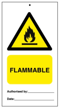 75DF125009KE Tie Tag Flammable Denfoil