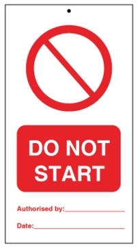 75DF125055KE Tie Tag Do Not Start Denfoil