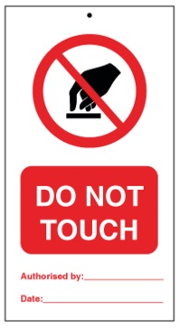 75DF125058KE Tie Tag Do Not Touch Denfoil