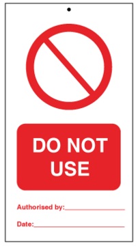 75DF125059KE Tie Tag Do Not Use Denfoil