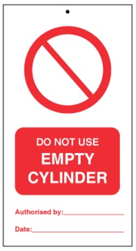 75DF125068KE Tie Tag Do Not Use empty cylinder Denfoil